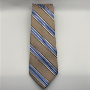 New Rep Joseph Abboud striped silk tie in shades of brown and blue